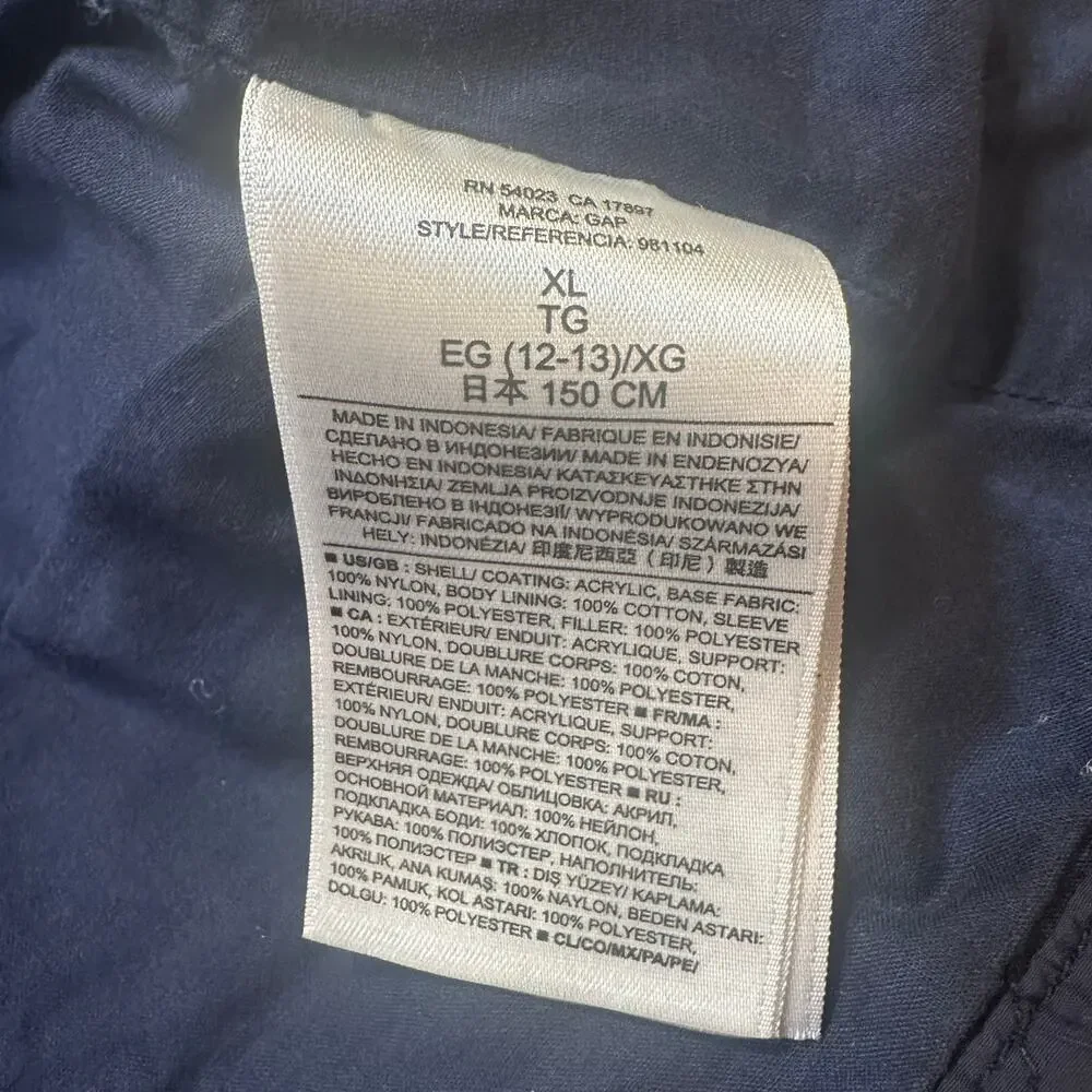 Gap Kids Navy Blue Barn Jacket sz XL (12) Blue Quilted Jacket